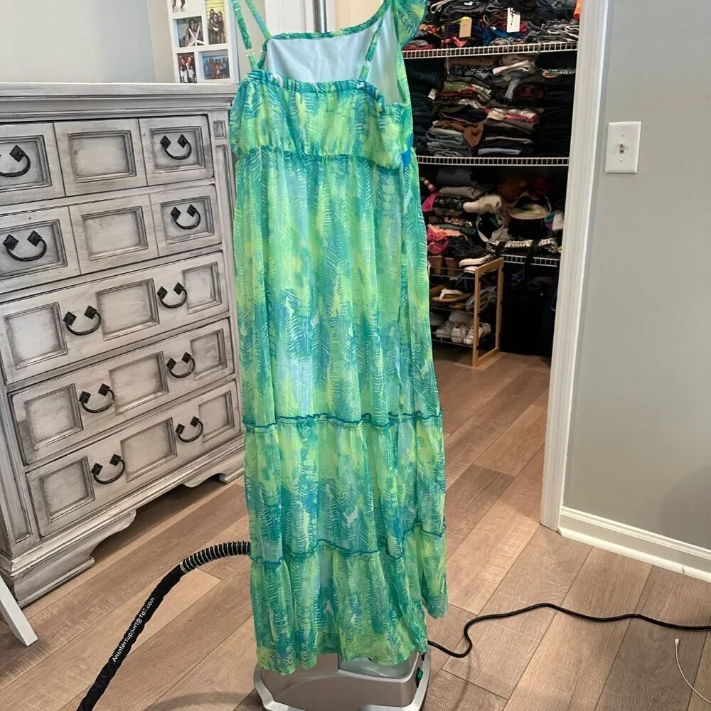 JUSTICE GIRLS SIZE 14 GREEN MAXI LONG DRESS